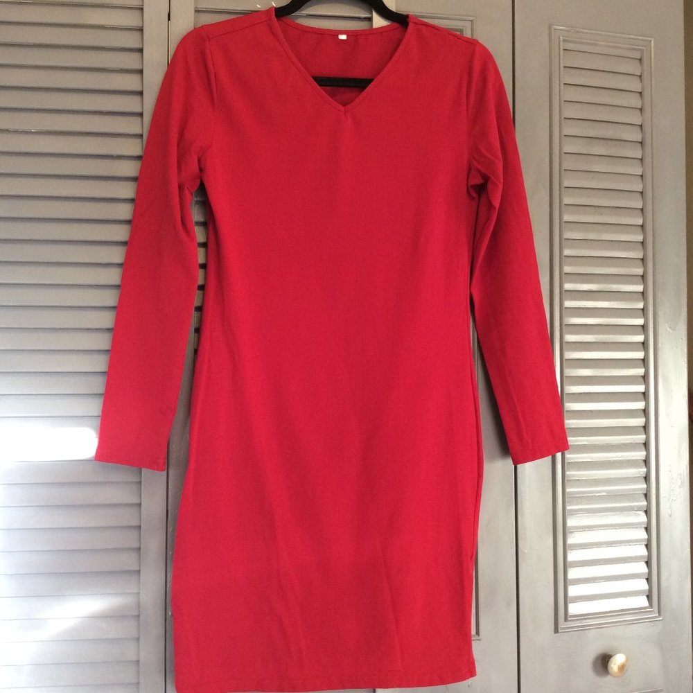 Soft Casual Long Sleeve Stretch Dress